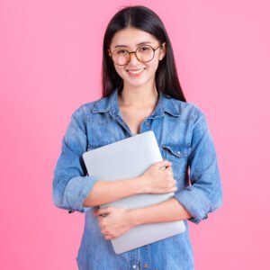 lifestyle-business-people-using-laptop-computer-pink